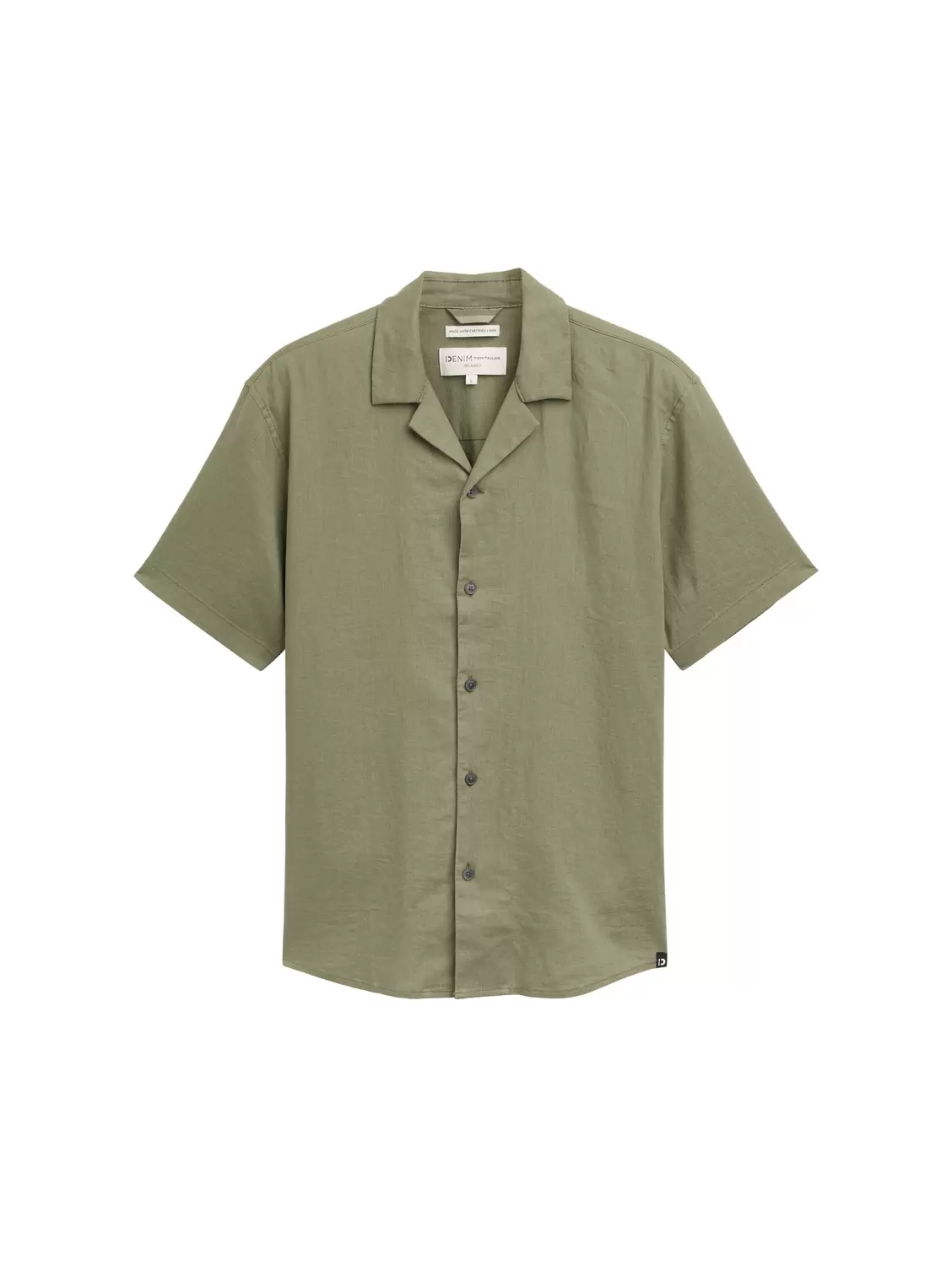 Relaxed Fit Kurzarmhemd mit Leinenanteil