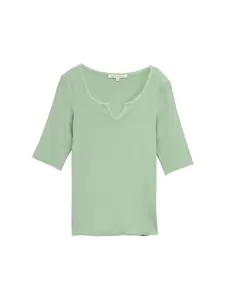 T-Shirt mit Rippstruktur