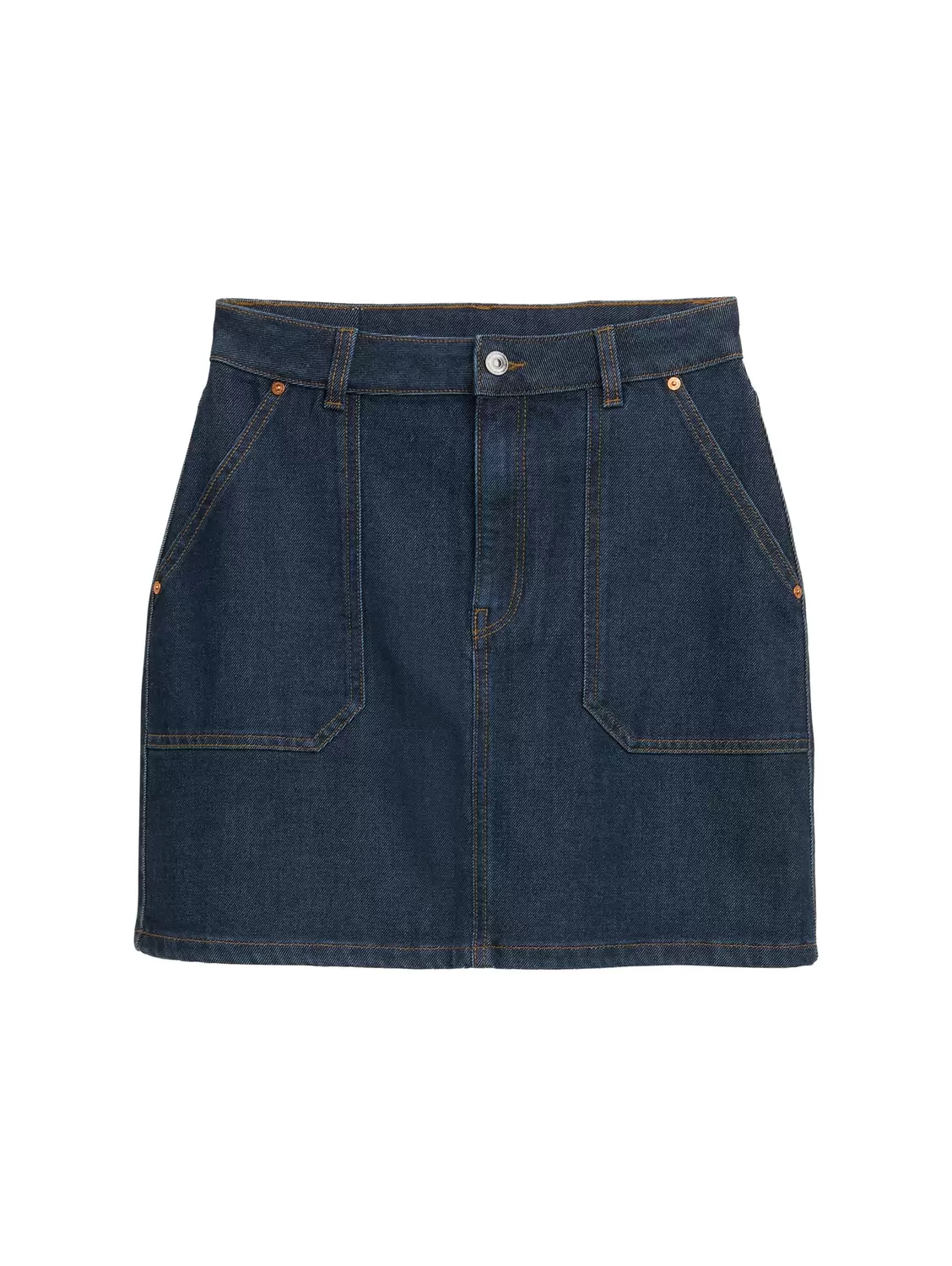 detailed mini denim skirt - 10114/Clean Dark Stone