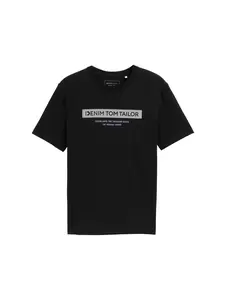 Basic T-Shirt mit Logo-Print