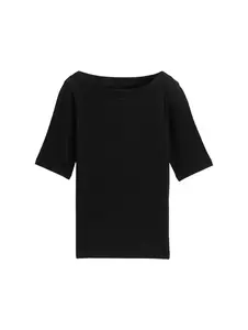 T-Shirt mit U-Boot-Ausschnitt