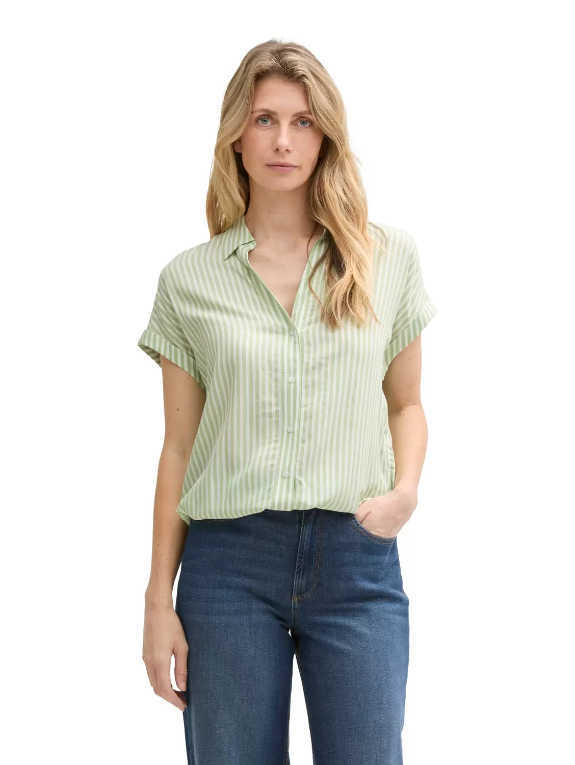 Loose Fit Bluse mit Streifenmuster