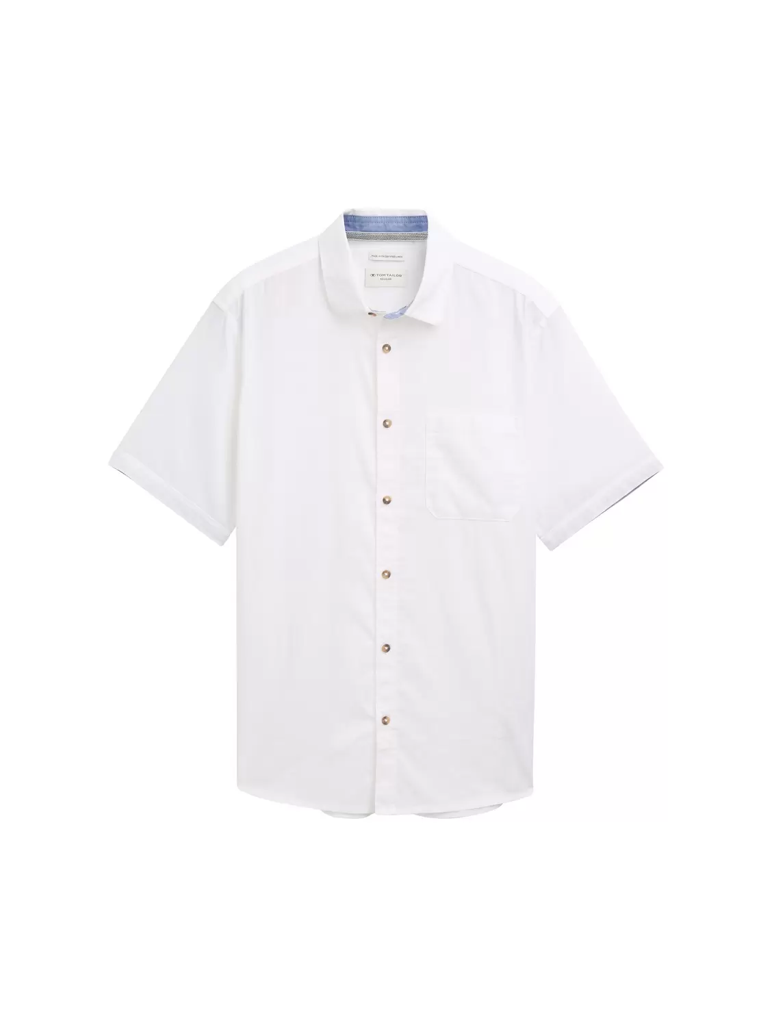 Regular Fit Kurzarmhemd mit Leinenanteil