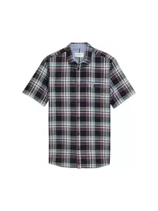checked slubyarn shirt - 37318/navy multicol check