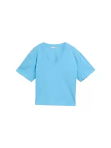 Boxy Fit T-Shirt mit V-Ausschnitt
