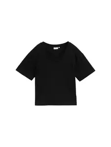 Boxy Fit T-Shirt mit V-Ausschnitt