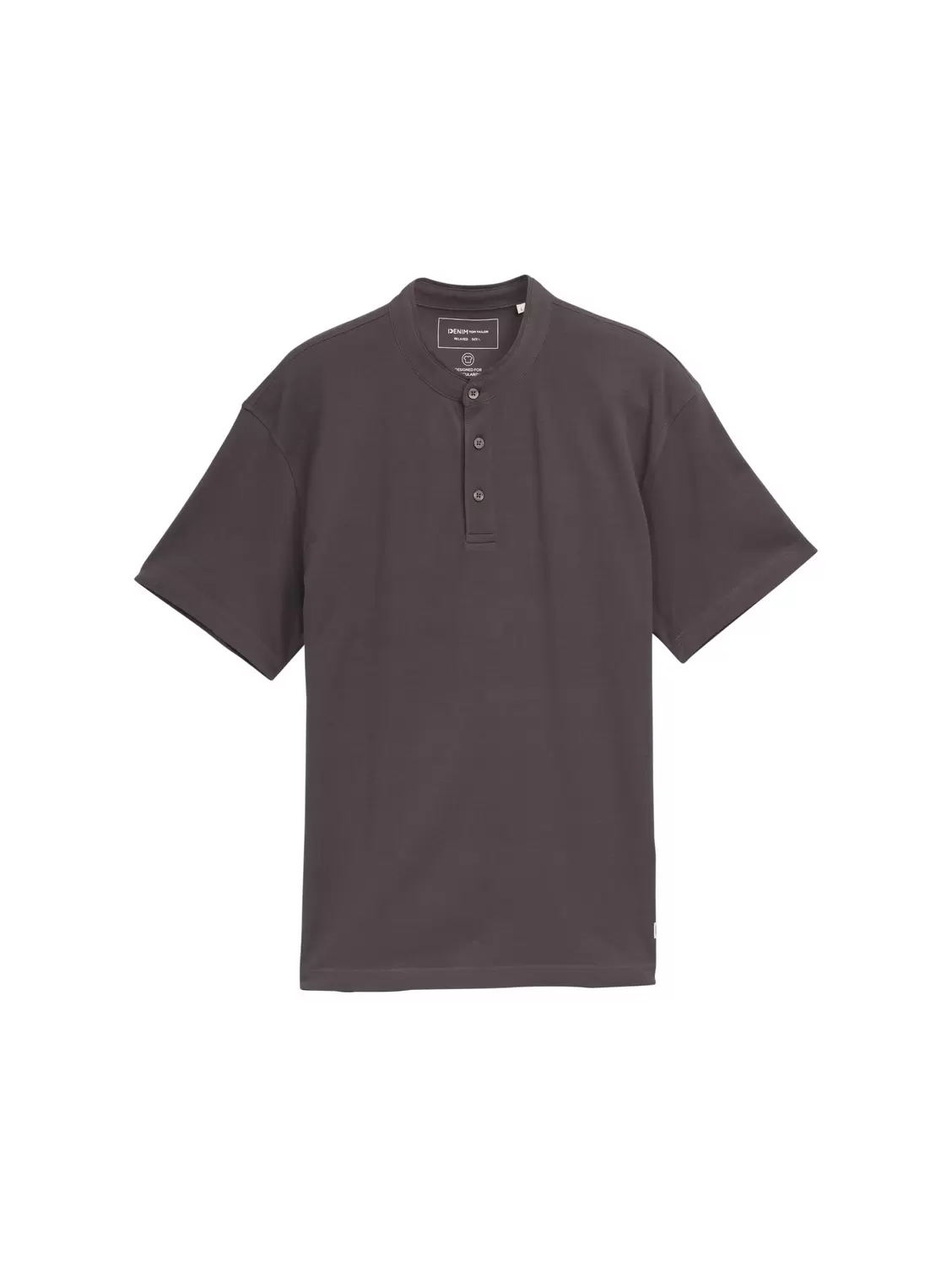 relaxed mao collar polo