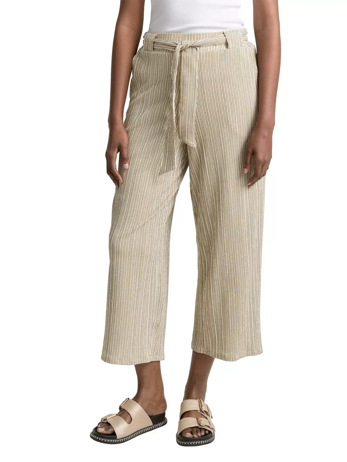 High Waist Culotte Hose mit Bindegürtel