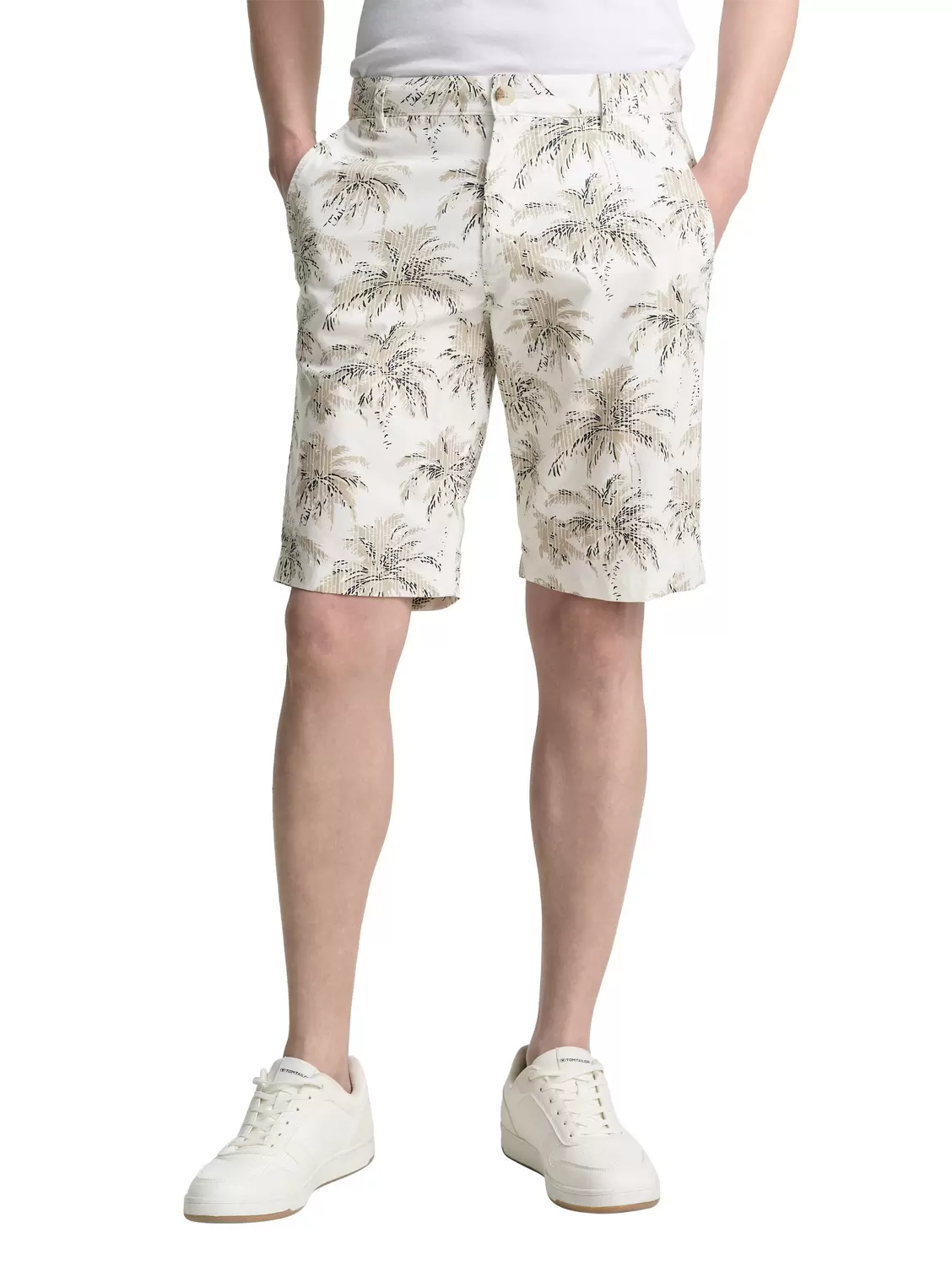 regular printed chino shorts - 37971/off white str