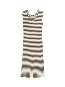 Midi-Kleid mit Streifenmuster