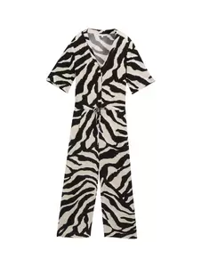 overall v-neck with belt