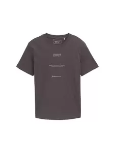 printed rounded hem t-shirt - 11587/Pavement Grey