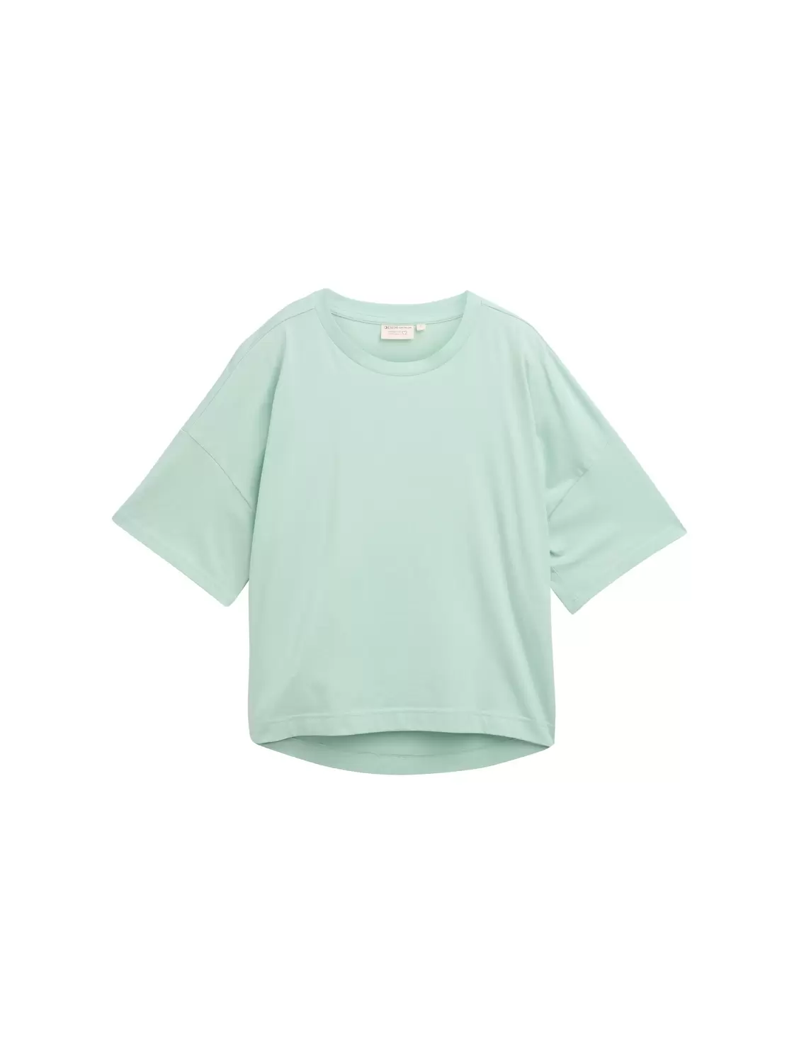 basic T-Shirt with high-low - 32229/mint jade turq