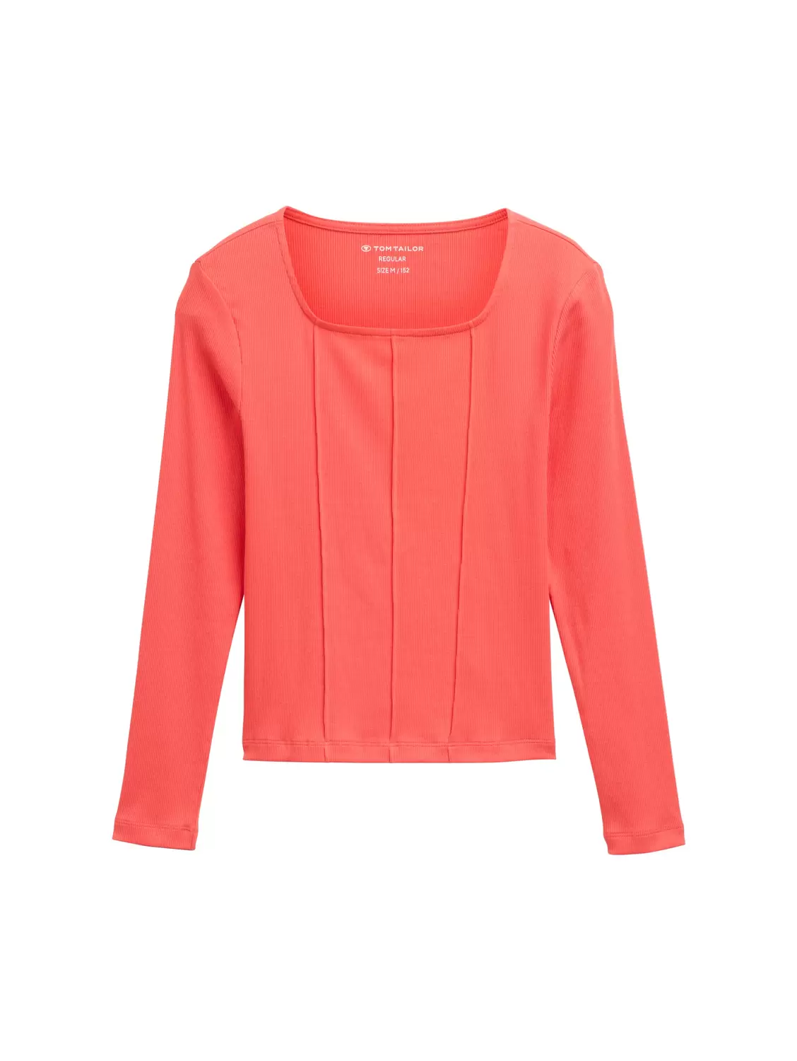 Ripp Langarmshirt mit Karree-Ausschnitt