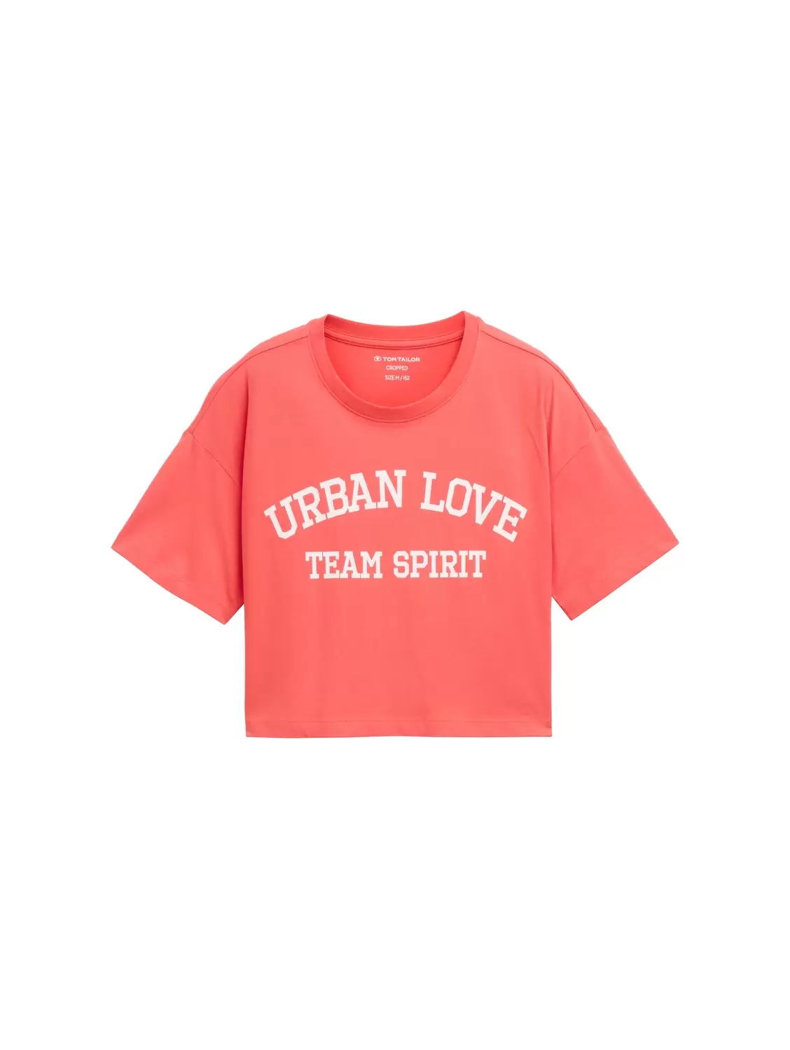 Cropped T-Shirt mit Text-Print