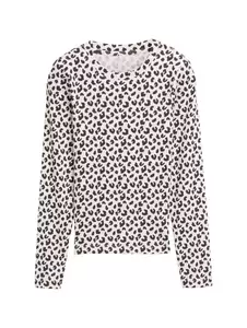 Ripp Langarmshirt mit Leo-Print