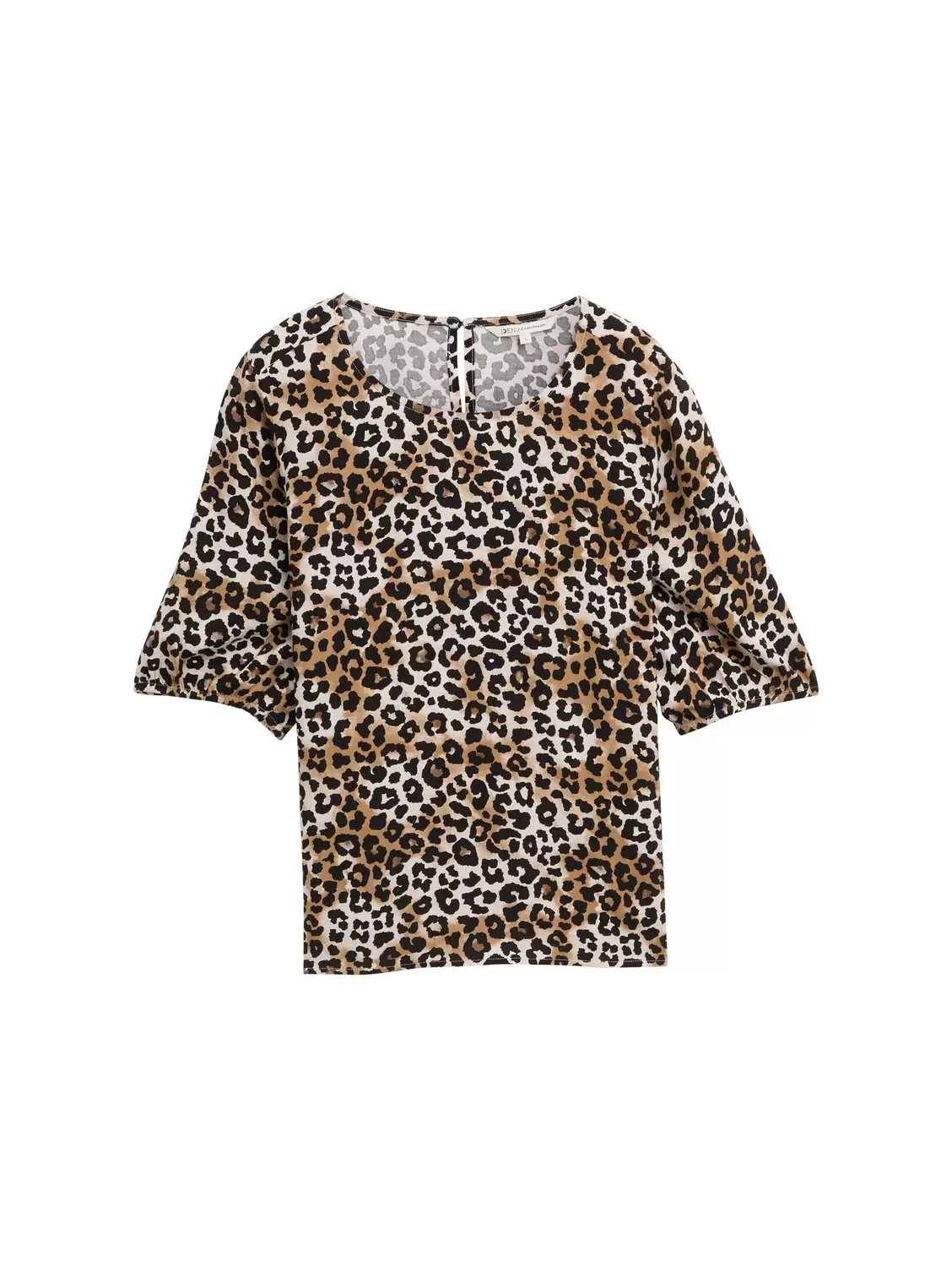viscose blouse with puff sleev - 38384/leo print
