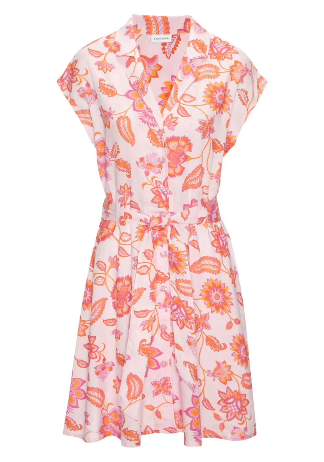 Kleid+G?rtel - 12532/pink-orange