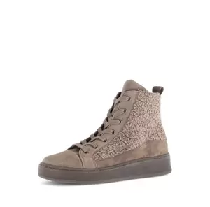 Sneaker high Materialmix Leder/Lederimitat braun