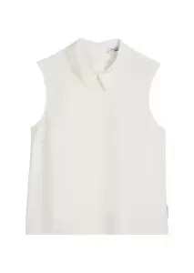 Ärmellose Popeline-Bluse regular
