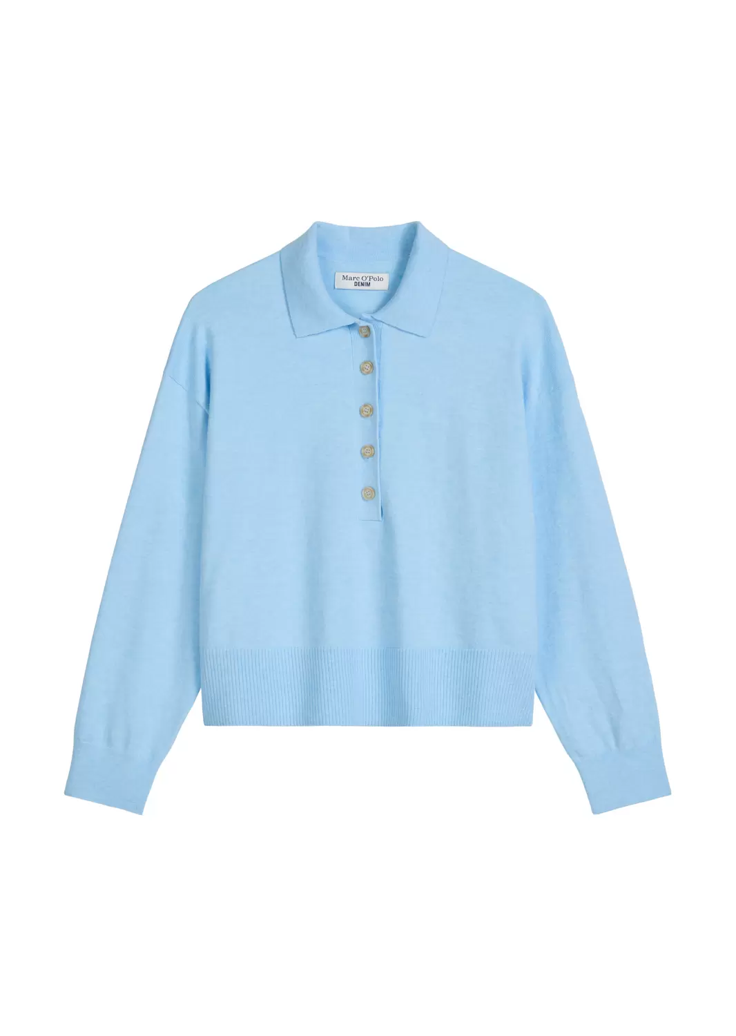 Knit Polo Pullover, Longsleeve, But female