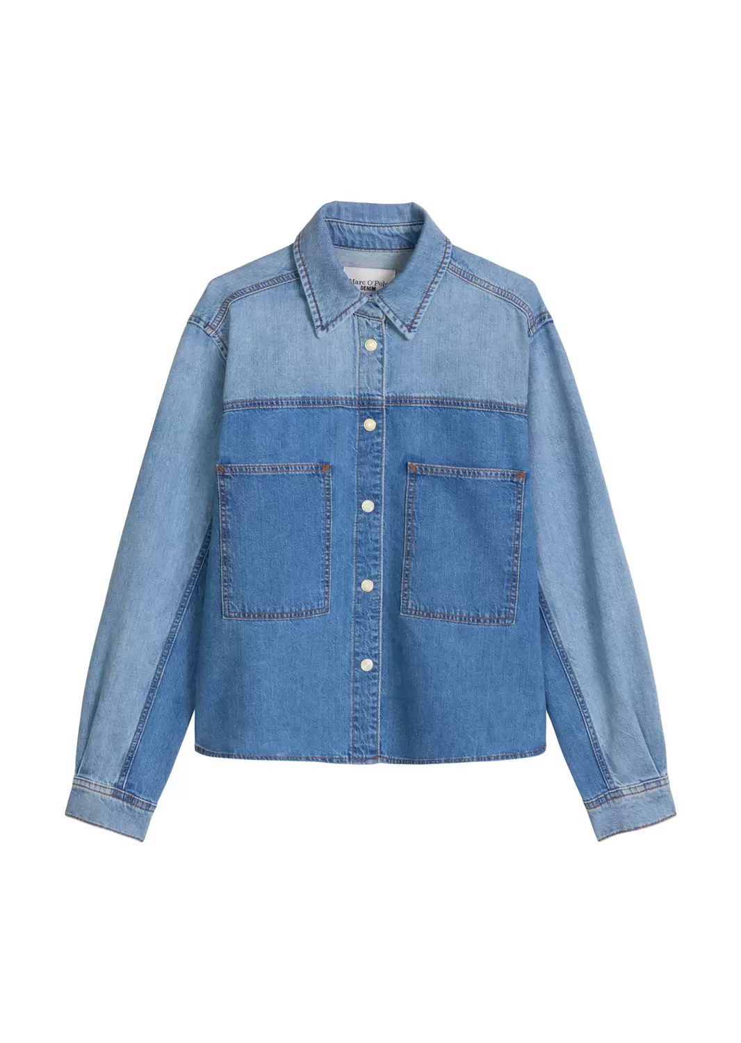 Jeansbluse in Patwork-Optik relaxed female