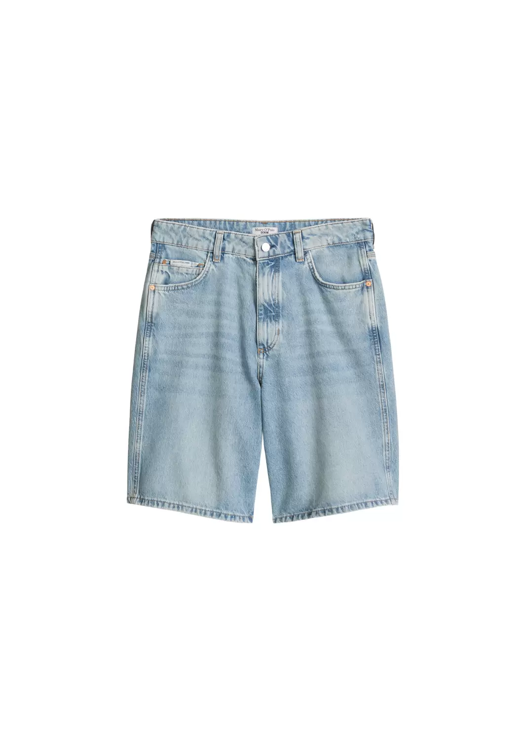 Denim Jorts, Mid Waist, Knee Length female