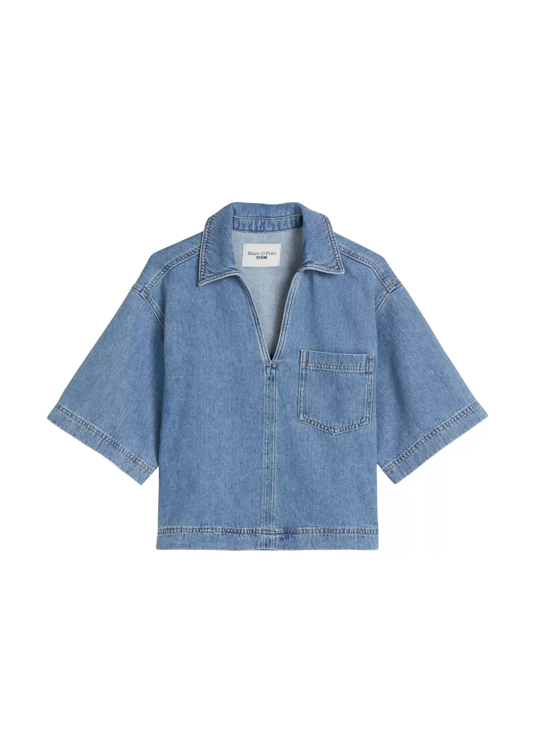 Denim Blouses Shortsleeve, Kent Col female