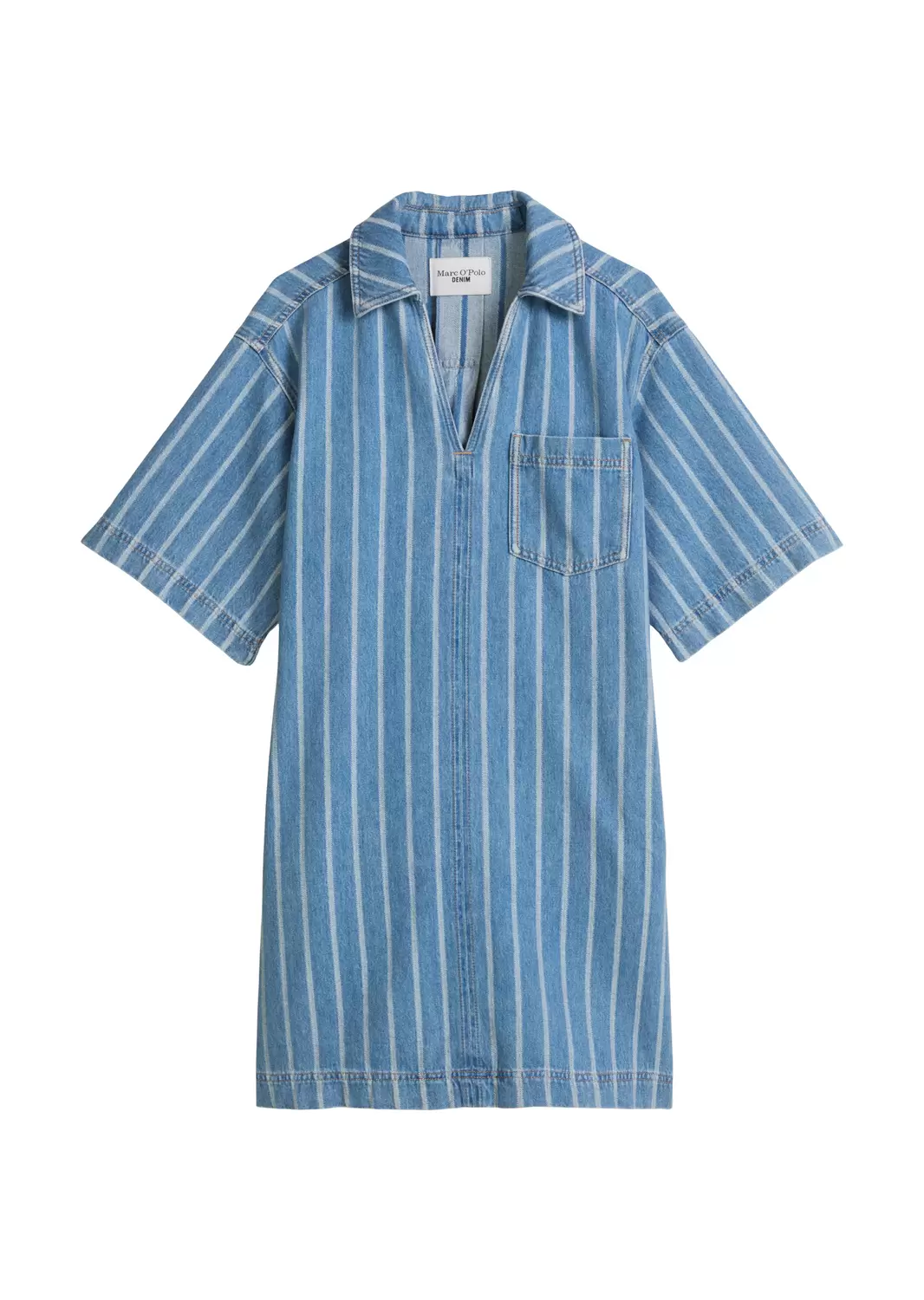 Gestreiftes Jeans-Tunikakleid relaxed