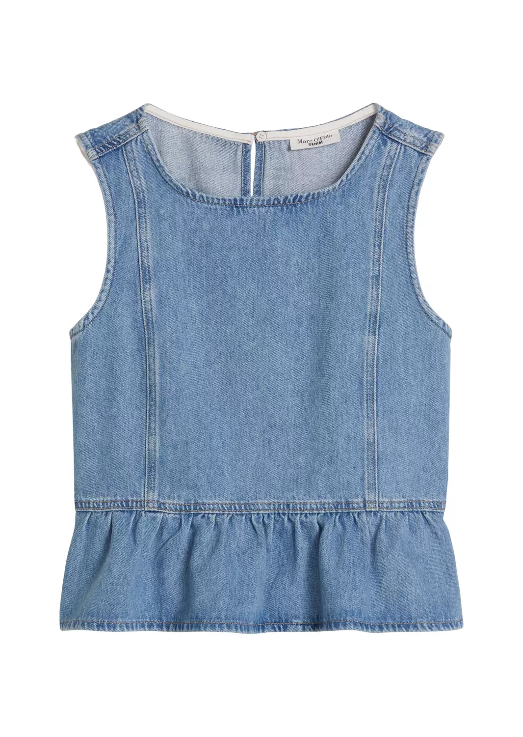 Denim Blouses Sleeveless, Round female