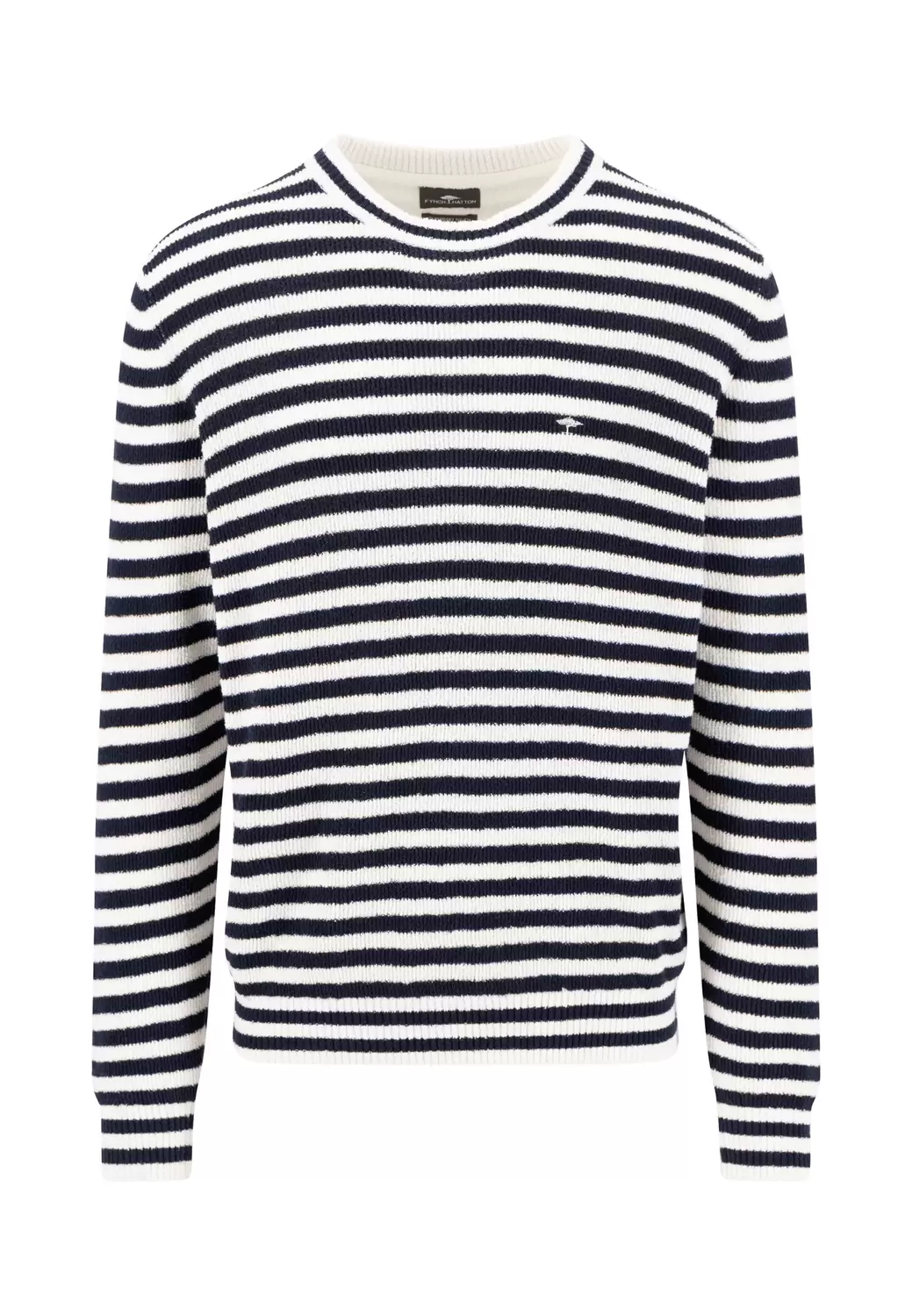 O-Neck, striped, bouclé