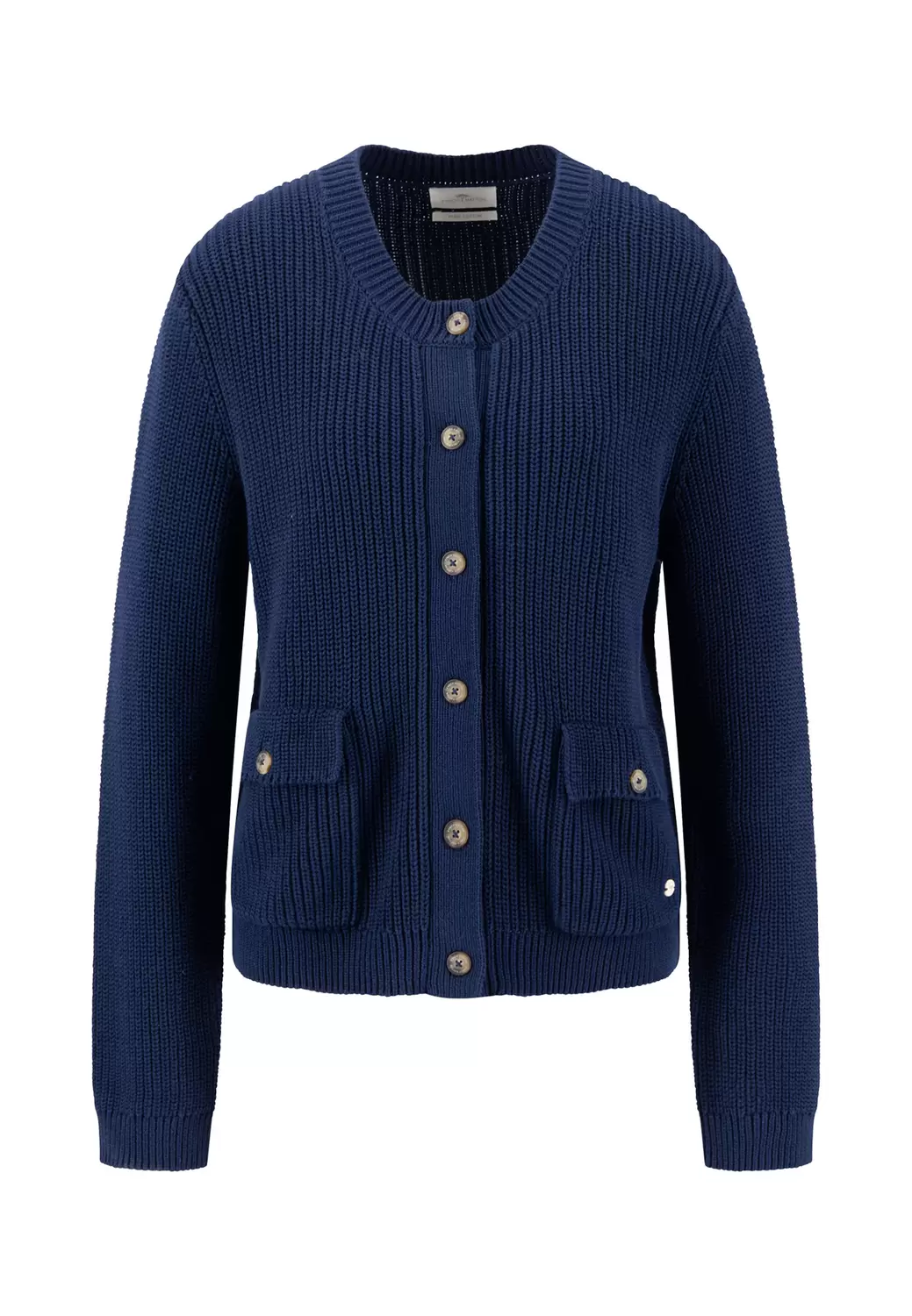 JACKET KNIT O-NECK COTTON