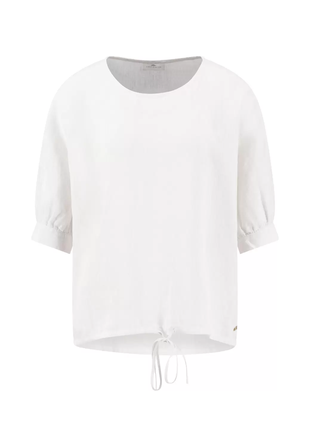 BLOUSE RUFFEL BIND LINEN CHAMBRAY