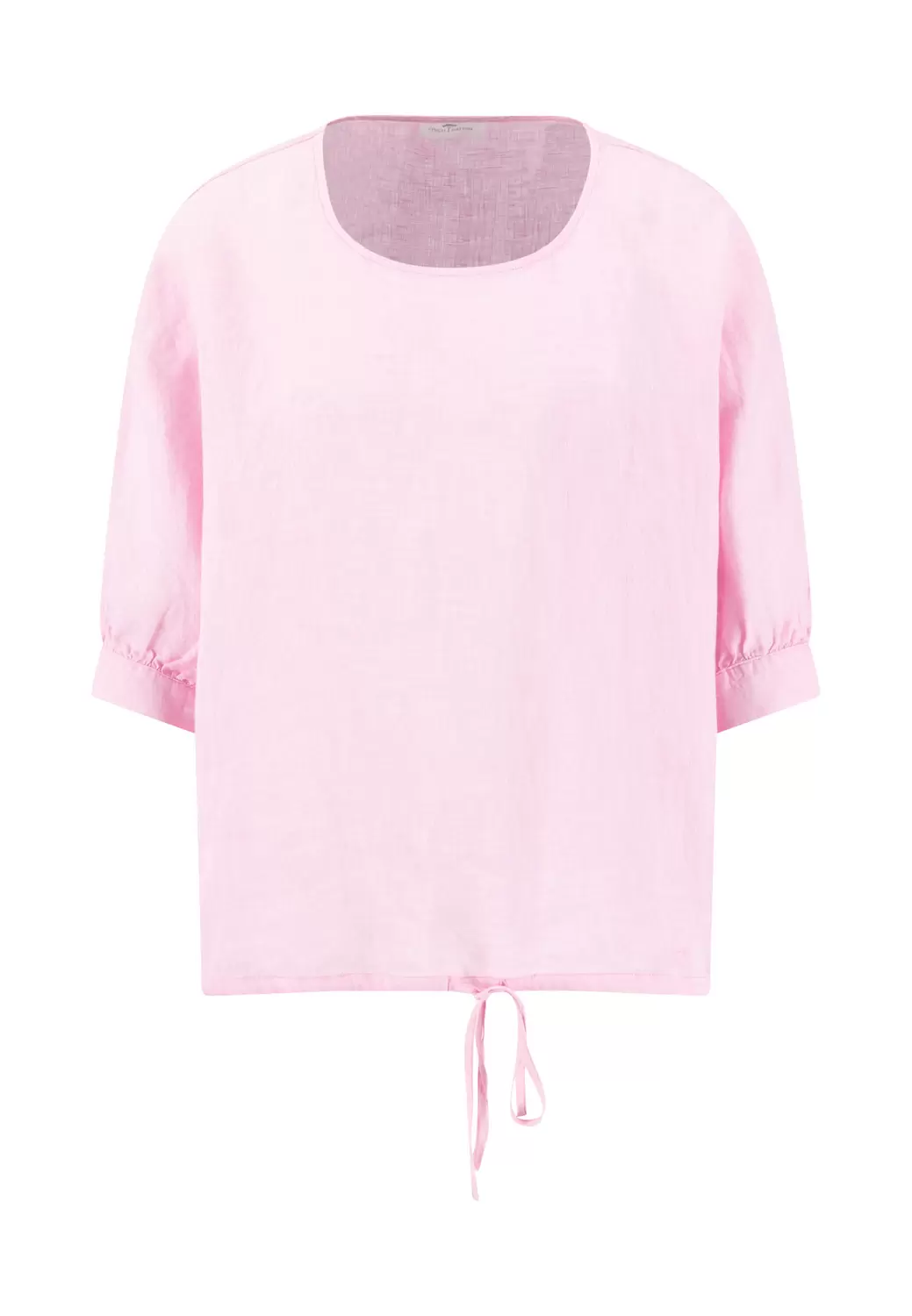 BLOUSE RUFFEL BIND LINEN CHAMBRAY