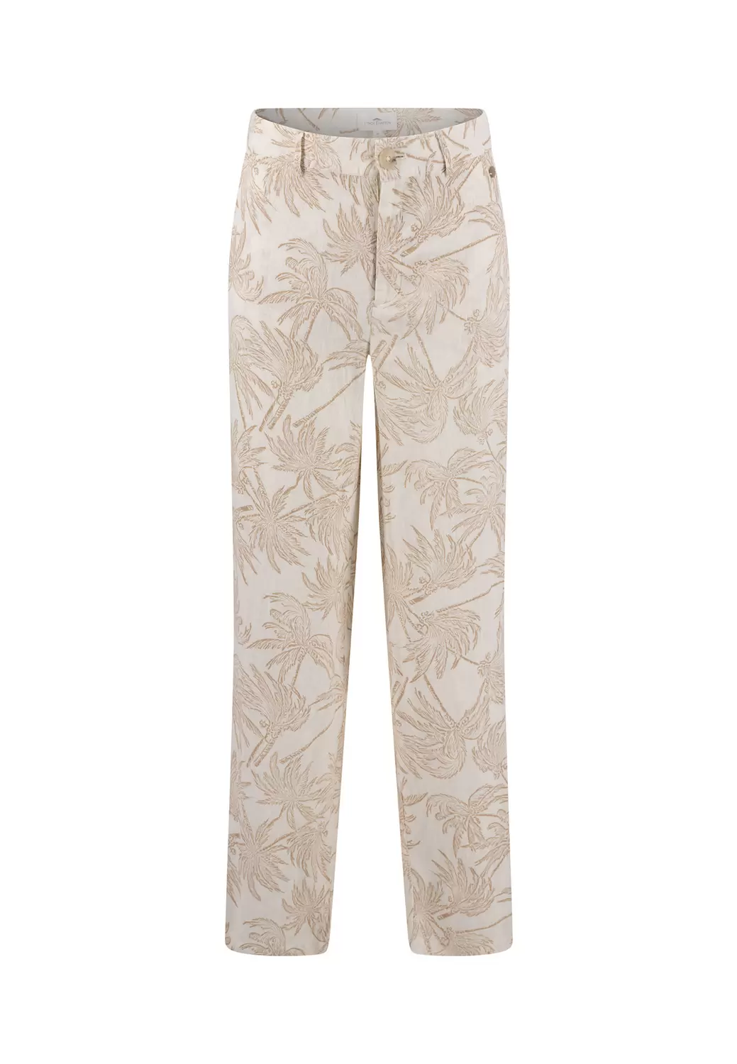 PANTS STRAIGHT LINEN MIX PALMS