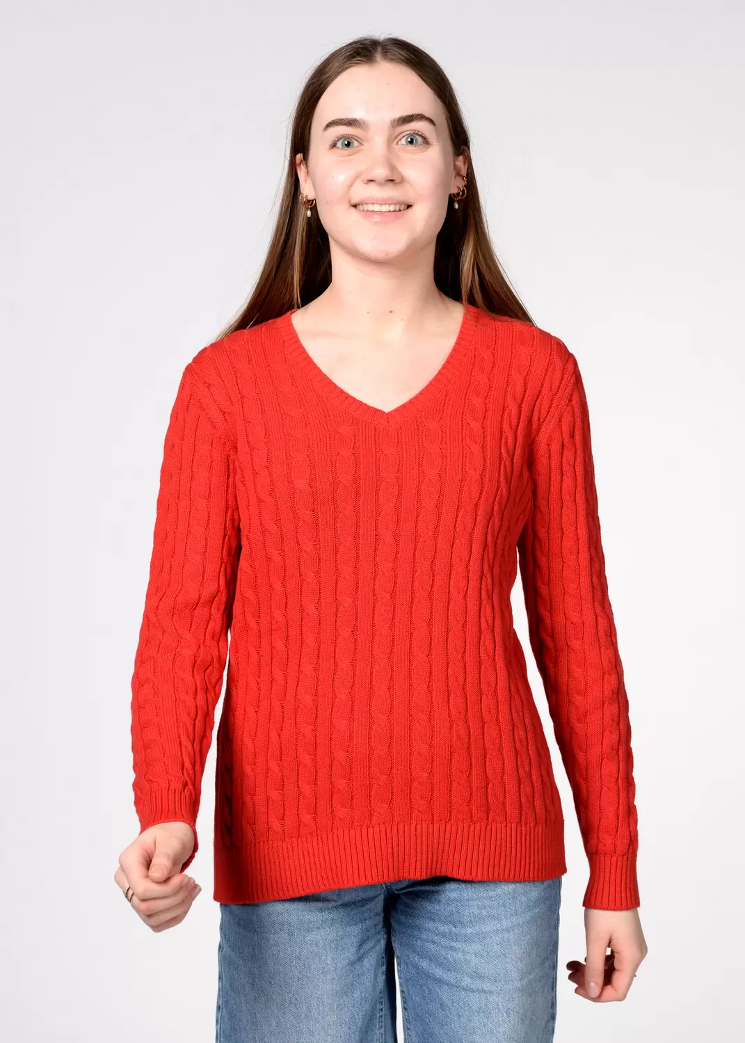 V-Pullover, 1/1 Arm, Zopf female