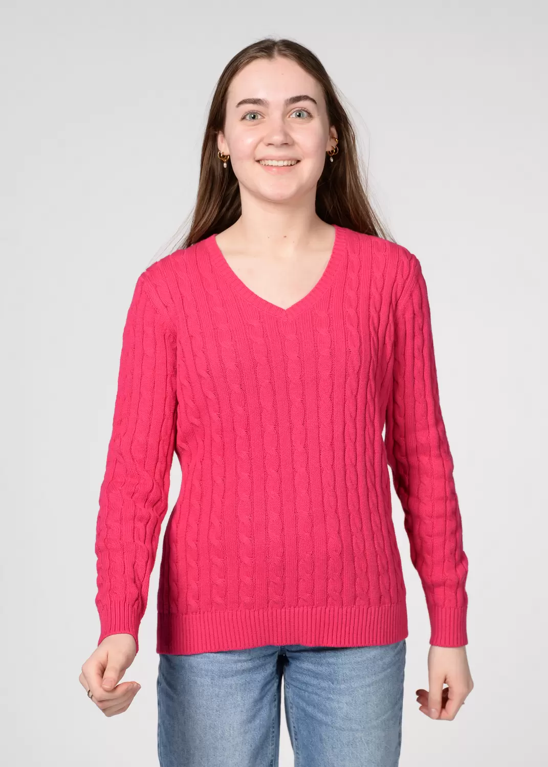 V-Pullover, 1/1 Arm, Zopf female