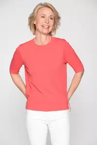 Rdh.-Pullover, 1/2 Arm, uni - 451/451 GERANIE