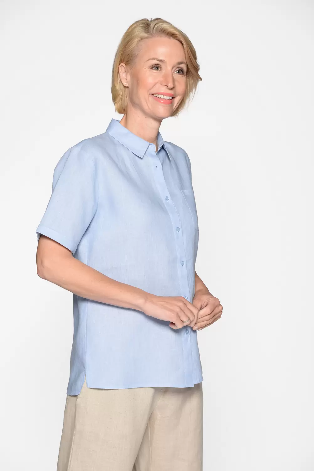 Bluse, Hemdkragen, 1/2 Arm