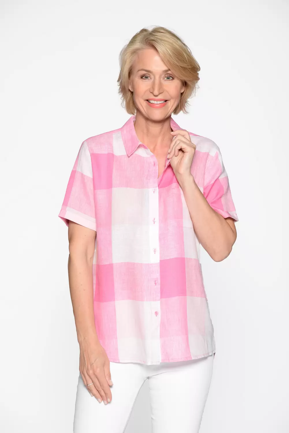 Bluse, Hemdkragen,1/2 Arm,Karo female