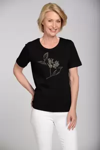 Rdh.-Shirt, 1/2 Arm, uni - 900/SCHWARZ