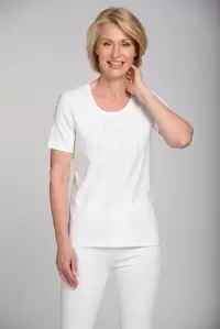 Rdh.-Shirt, 1/2 Arm, uni - 100/WEISS