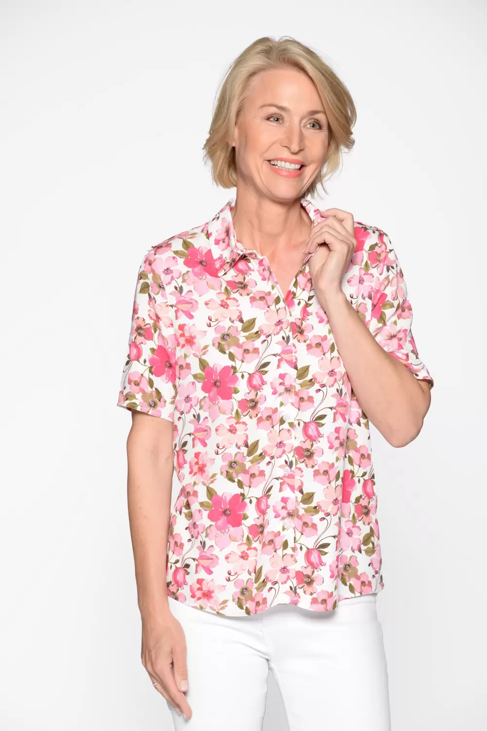 Bluse,Blusenkragen,1/2 Arm,Dru