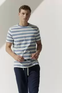 Rundhals T-Shirt 1/2 Arm - 652/BLUE DUST