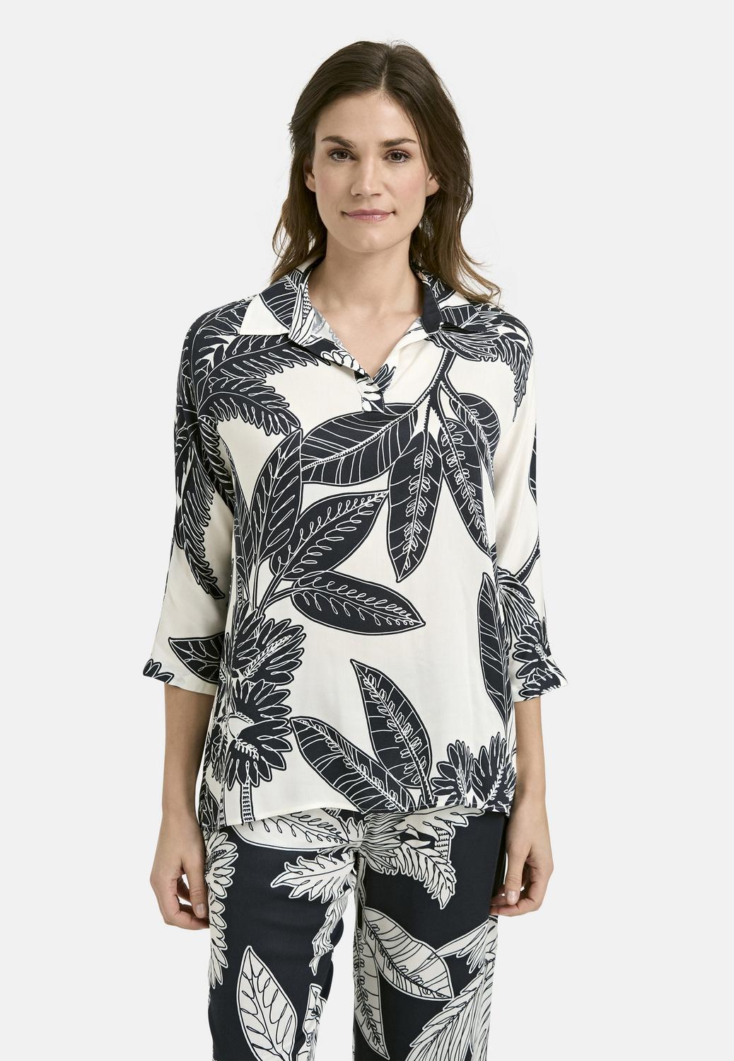 HALF PLACKET COLLAR BLOUSE female