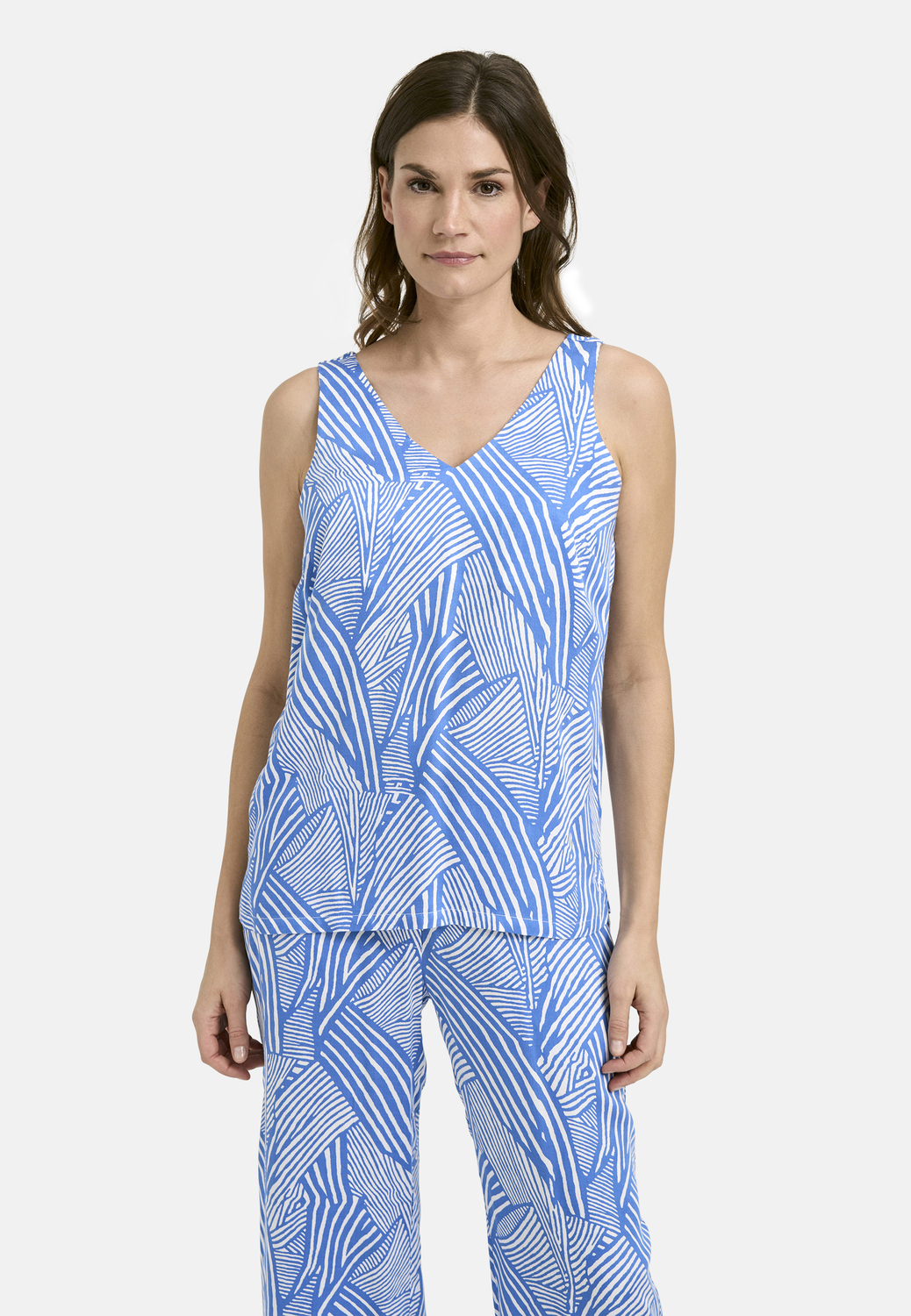 WOVEN BLOUSE V-NECK TOP female