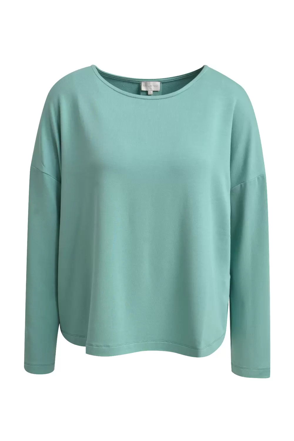 Sweatshirt w roundneck, oversized shoulders, pleat at backbody +