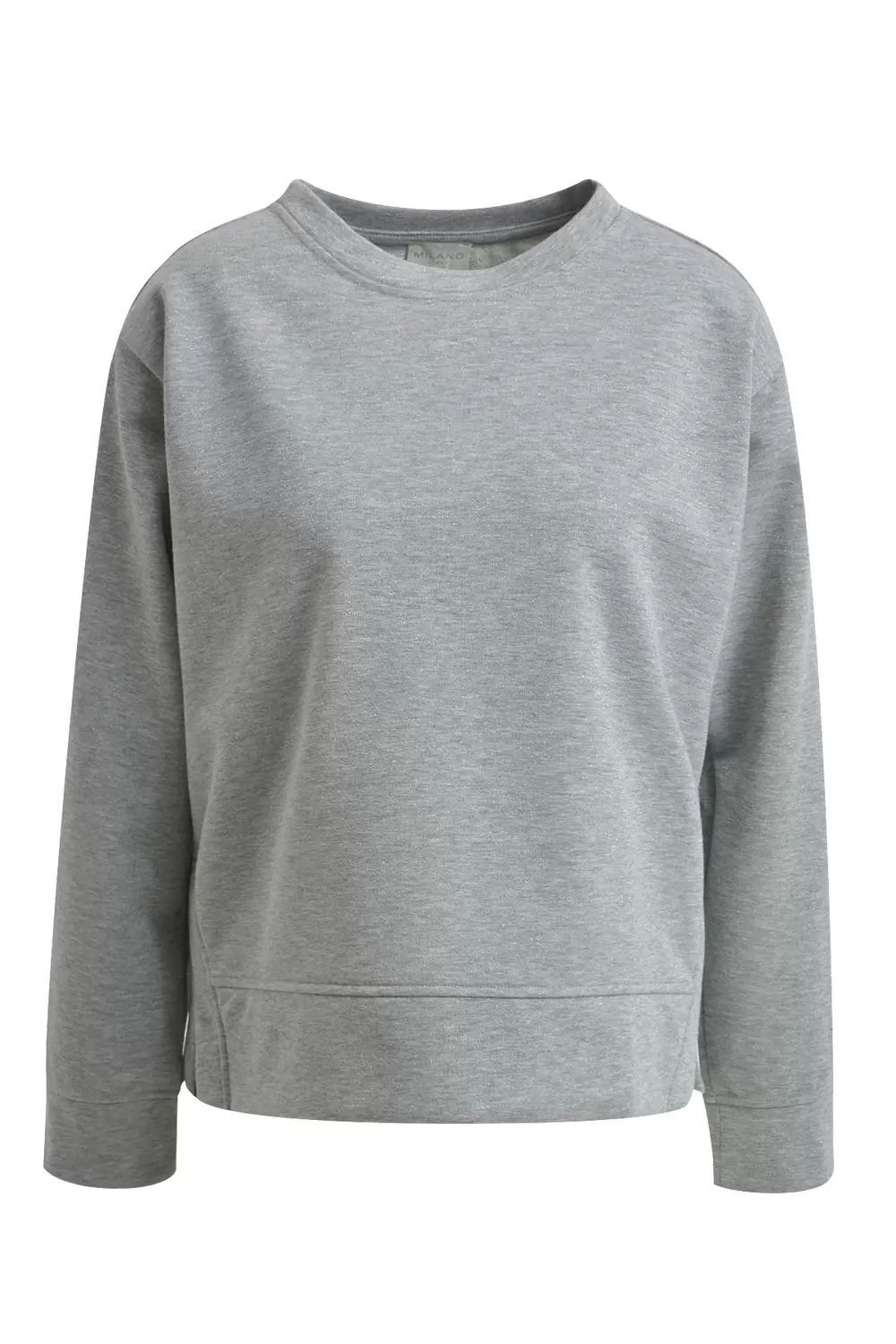 Sweatshirt w roundneck, oversized shoulders, sideslits