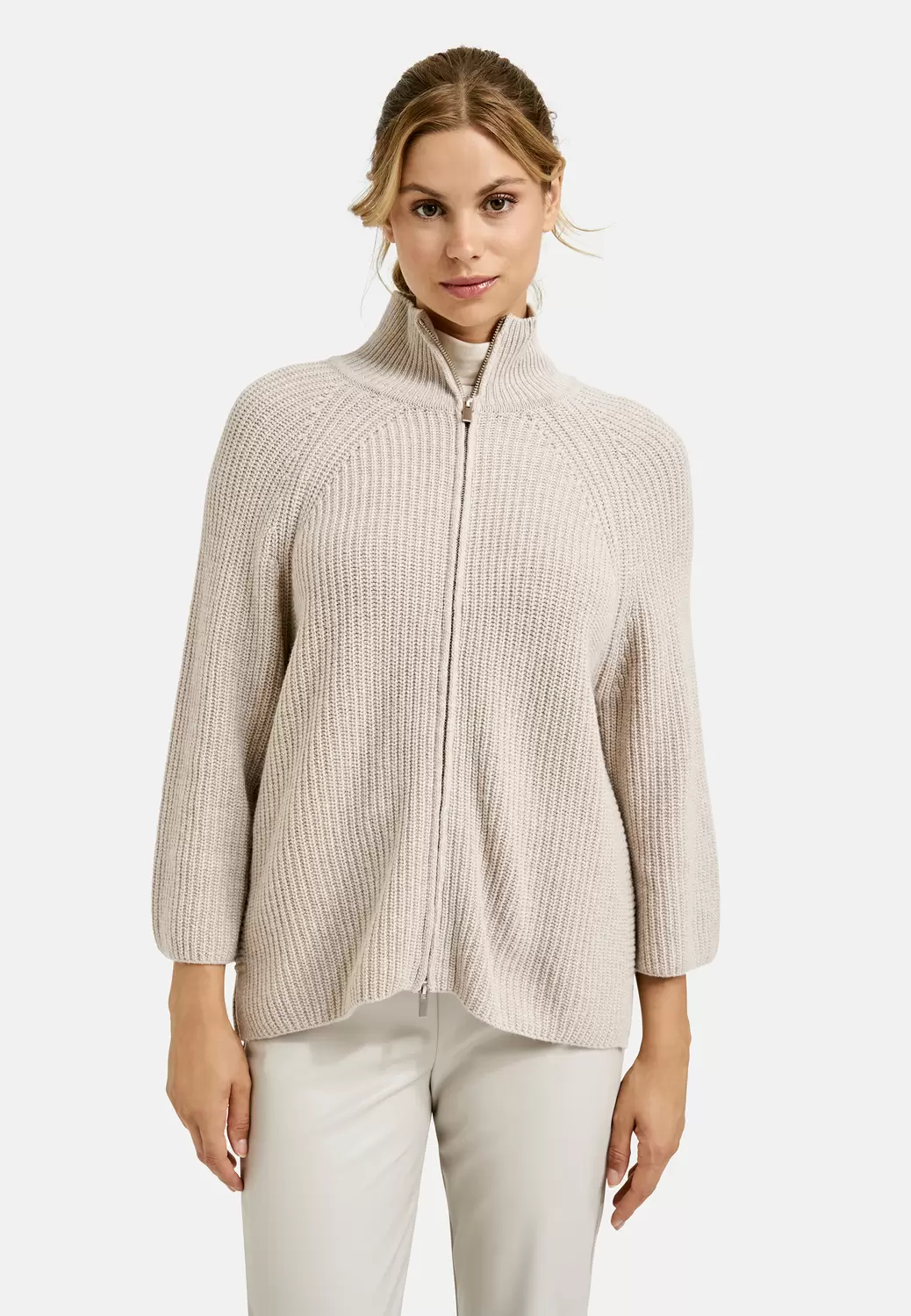 Zipper Rib Cardigan