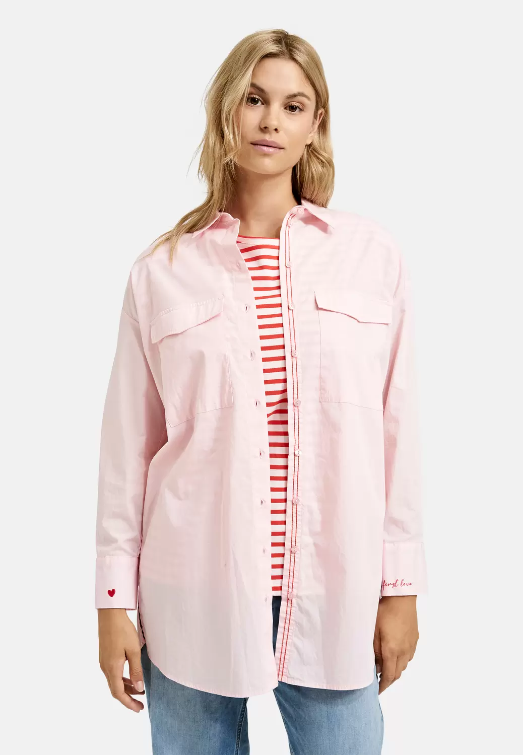 Striped Oversize Shirt Blouse